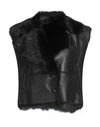 Vintage De Luxe Woman Jacket Black Size 6 Shearling