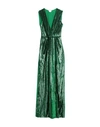 Elisabetta Franchi Woman Maxi Dress Green Size 6 Polyester, Plastic In Green