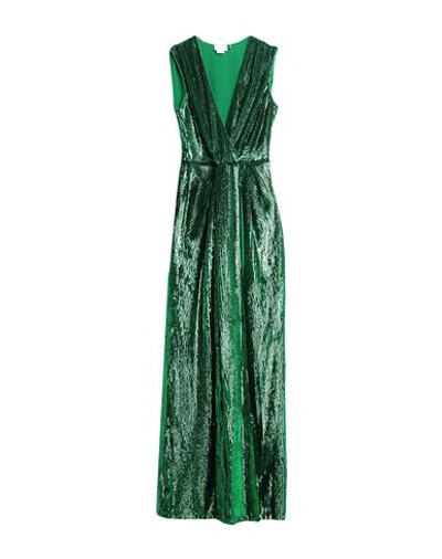 Elisabetta Franchi Woman Maxi Dress Green Size 6 Polyester, Plastic