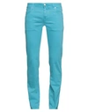 Jacob Cohёn Man Pants Turquoise Size 31 Cotton, Lyocell, Elastane In Blue
