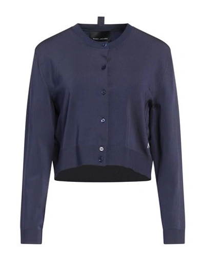 Marc Jacobs Woman Cardigan Navy Size M Viscose, Nylon, Elastane In Navy Blue