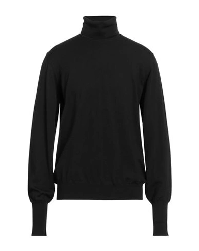 Alpha Studio Man Turtleneck Black Size 44 Merino Wool In Black