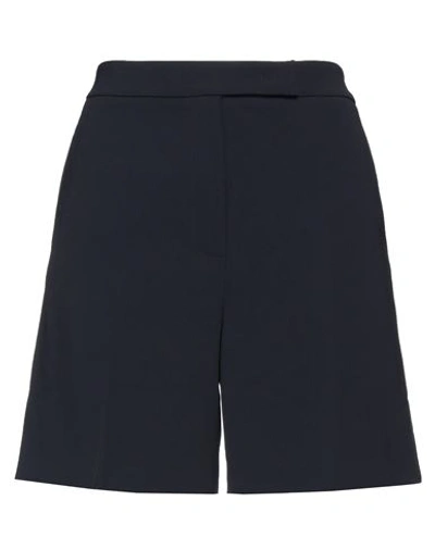 Max Mara Woman Shorts & Bermuda Shorts Midnight Blue Size 16 Triacetate, Polyester