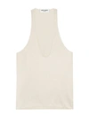 Saint Laurent Tank Top In Silk Crepe And Satin In Nude & Neutrals