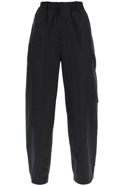 Lemaire Loose Trousers In Silk In Black