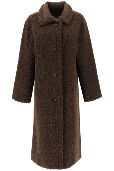 Stand Studio Brown Kenca Reversible Faux-shearling Coat