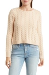 LOVE BY DESIGN ZANNA TIE BACK CABLE KNIT SWEATER