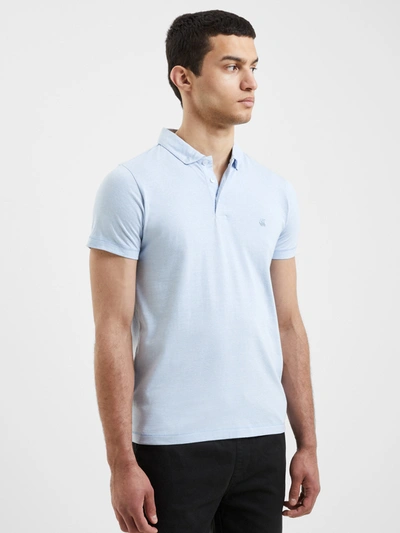 French Connection Trophy Neck Polo In Light Blue