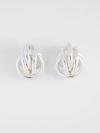 FRENCH CONNECTION LARGE MULTI LOOP STUD EARRINGS SILVER