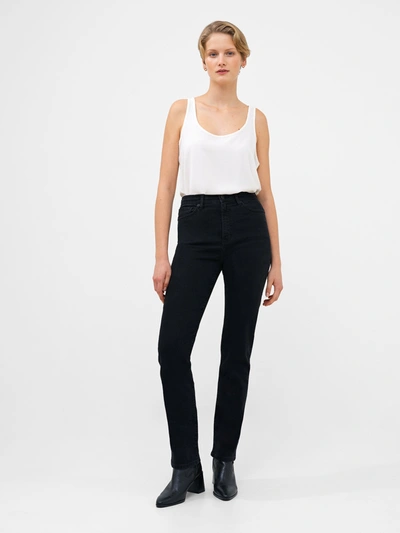 French Connection Black Denim Stretch Slim Straight Jeans