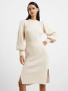 FRENCH CONNECTION KESSY PUFF SLEEVE DRESS OATMEAL