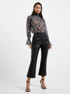 FRENCH CONNECTION CLAUDIA PU STRETCH TROUSERS BLACKOUT