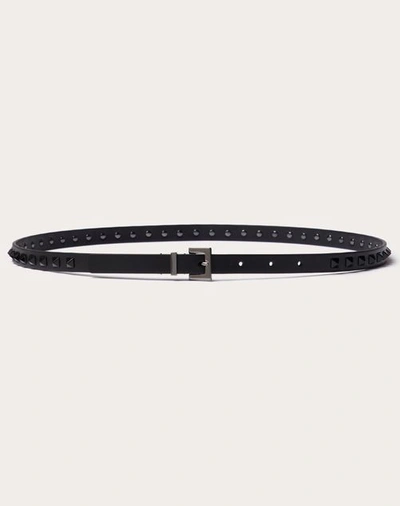 Valentino Garavani Rockstud Belt In Calfskin 15 Mm In Black