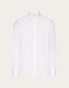 Valentino Heavy Cotton Poplin Long Sleeve Shirt In White