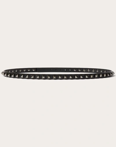 Valentino Garavani Rockstud Belt In Calfskin 15 Mm In Black