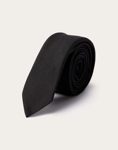 Valentino Garavani Valentie Tie In Wool And Silk In Black