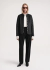 Totême Linear-quilted Leather Jacket Black In Black