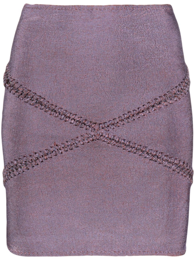 Isa Boulder Purple Mirror Mini Skirt
