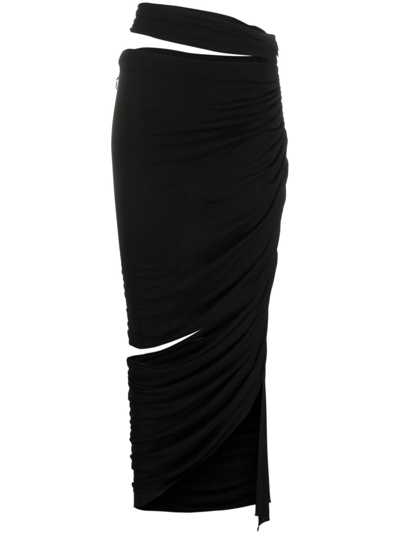 Andreädamo Draped Cut-out Dress In Black