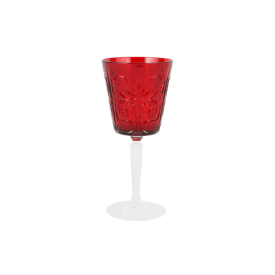 Vietri Barocco Ruby Wine Glass In Red