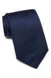 Duchamp Neat Textured Silk Tie In Navy