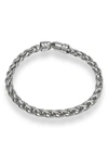 ESQUIRE MENS' RHODIUM PLATED STERLING SILVER WHEAT CHAIN BRACELET