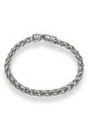 Esquire Mens' Rhodium Plated Sterling Silver Wheat Chain Bracelet In Silver