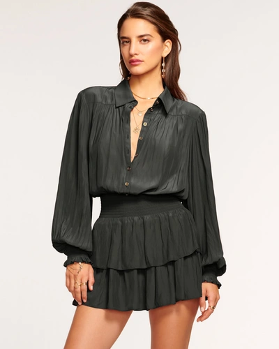 Ramy Brook Charlie Button Down Mini Dress In Black