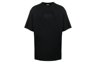 Pre-owned Balenciaga Lion's Laurel Logo T-shirt Black