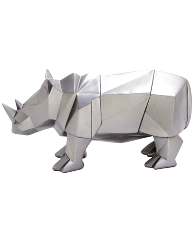Uma Enterprises Cosmoliving By Cosmopolitan Decorative Rhino In Silver
