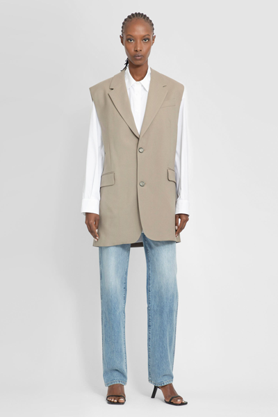 Ami Alexandre Mattiussi Woman Beige Waistcoats