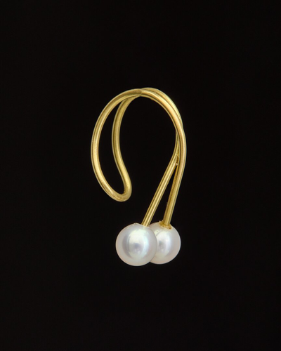 Italian Gold 18k  Pearl Cuff Earrings