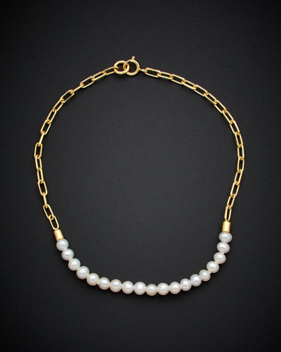 Italian Gold 18k  Pearl Bracelet