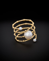 ITALIAN GOLD 18K ITALIAN GOLD PEARL RING