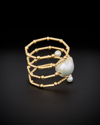 ITALIAN GOLD 18K ITALIAN GOLD PEARL RING