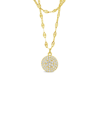 Sterling Forever 14k Plated Cz Eva Layered Necklace