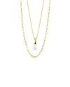 Sterling Forever 14k Plated Pearl Cz Layered Necklace