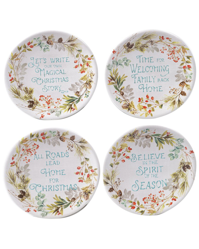 Certified International Christmas Story Canape Plates (set Of 4)