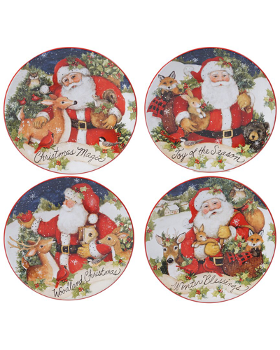 Certified International Magic Of Christmas Santa Dessert Plates (set Of 4)