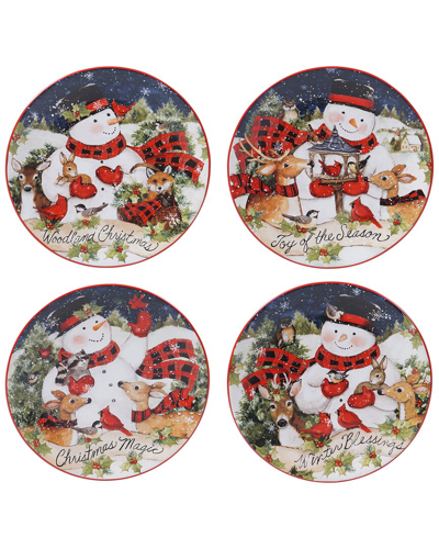 Certified International Magic Of Christmas Snowman Dessert Plates (set Of 4)