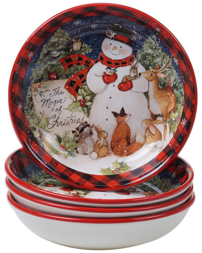 Certified International Magic Of Christmas Snowman Soup Bowls (set Of 4)
