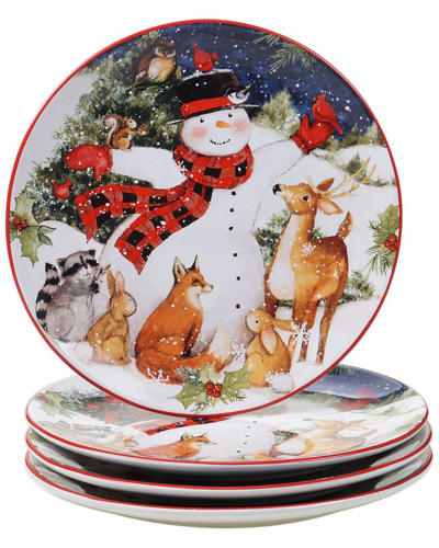 Certified International Magic Of Christmas Snowman Dinner Plates (set Of 4)