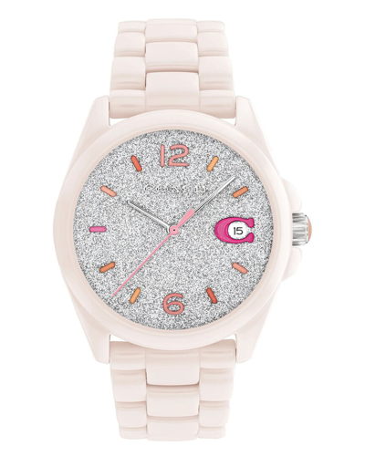 Coach Greyson Watch, 36mm In Soft Pink