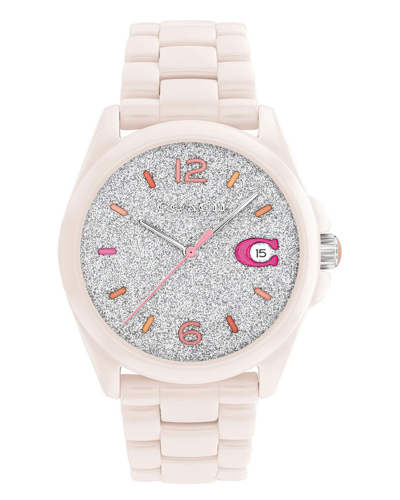 Coach Women's Greyson Grey Dial Watch In Gold