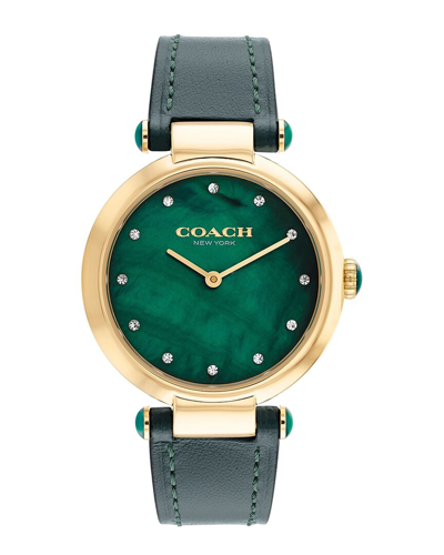 Coach Cary Crystal Green Dial Ladies Watch 14503962