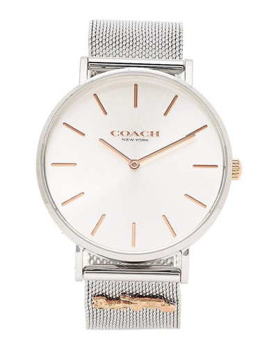Coach Women's Perry White Dial Watch In Gold