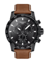 Tissot Men's Swiss Chronograph Supersport T-sport Brown Leather Strap Watch 46mm