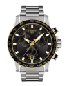 Tissot Men's Swiss Chronograph Supersport Stainless Steel Bracelet Watch 45.5mm