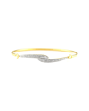 Diamond Select Cuts Plated & Silver 0.1 Ct. Tw. Diamond Bangle Bracelet