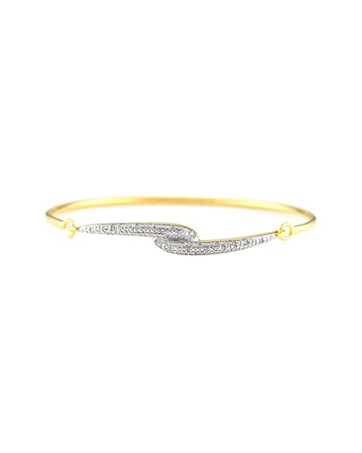 Diamond Select Cuts Plated & Silver 0.1 Ct. Tw. Diamond Bangle Bracelet In Gold